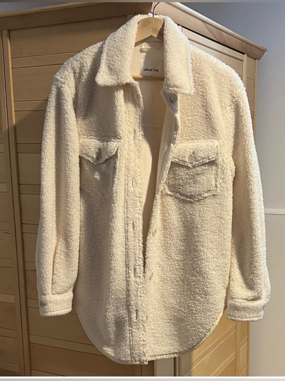 Aritzia Wilfred Cream Teddy Jacket